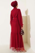 İnci Süslemeli Abaya