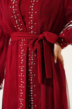 İnci Süslemeli Abaya