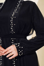 İnci Süslemeli Abaya