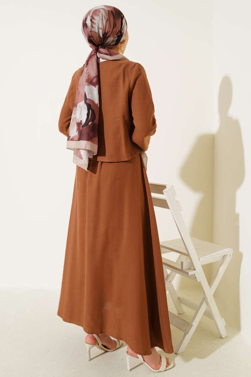 İp Bağcık Kimono Etekli İkili Takım