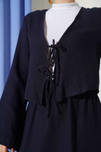 İp Bağcık Kimono Etekli İkili Takım