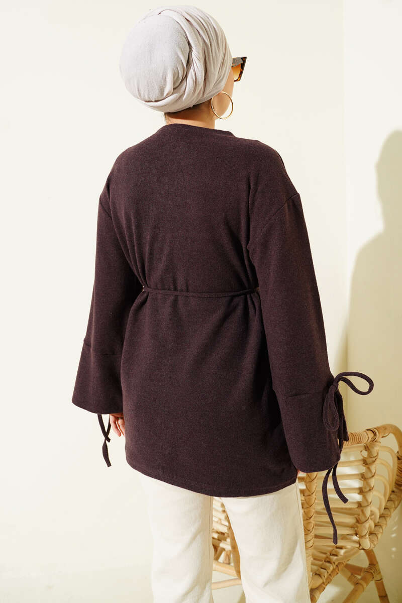 Corded Corduroy Tunic with Drawstring Tie Mud