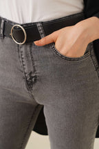 İspanyol Paça Yüksek Bel  Jean Pantolon