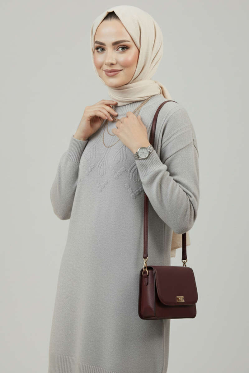 Kabartma Desen Yumoş Triko Tunik