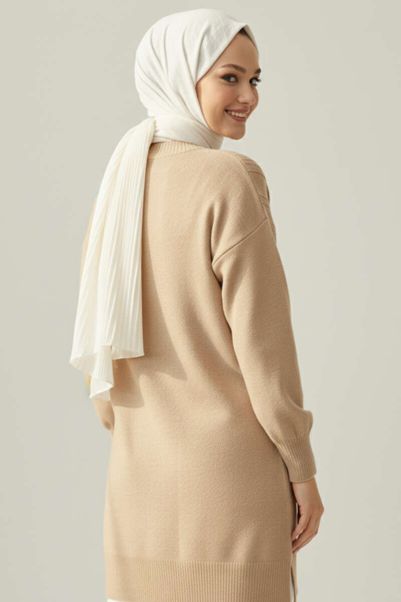 Kabartma Desen Yumoş Triko Tunik