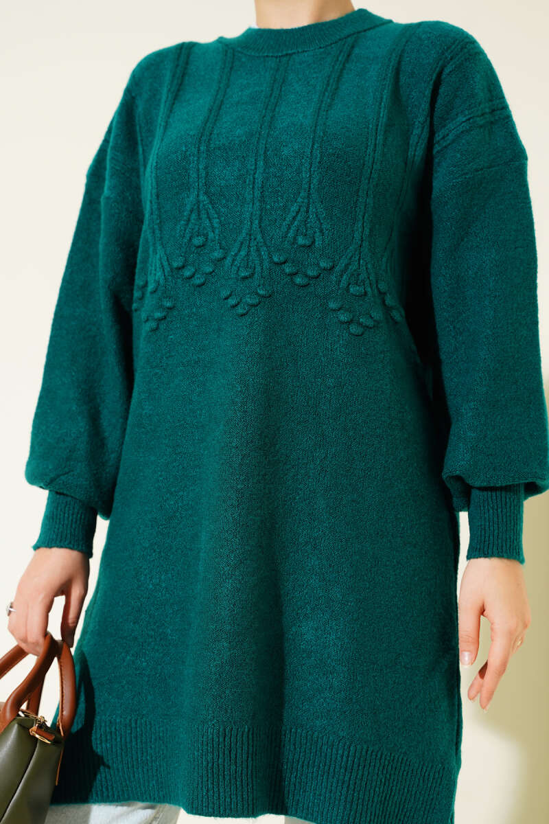 Kabartma Desen Yumoş Triko Tunik