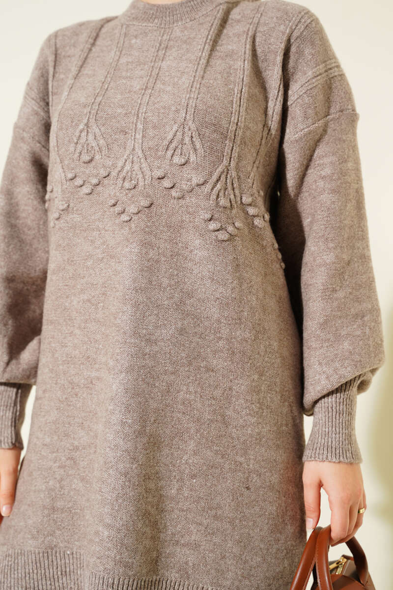 Kabartma Desen Yumoş Triko Tunik