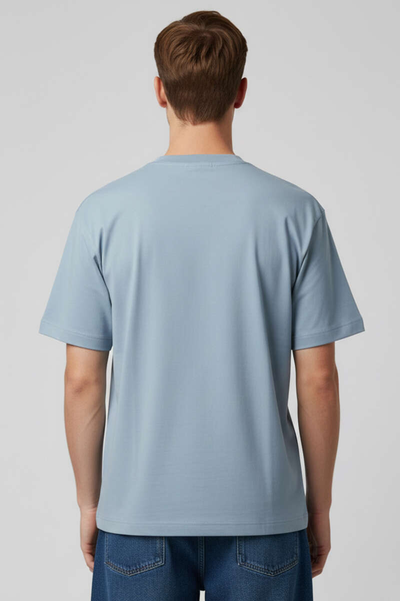 Kabartma Desenli Erkek T-shirt Koyu Gri