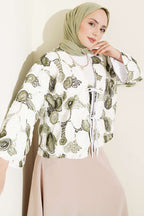 Kabartma Nakışlı Bağcıklı Kimono