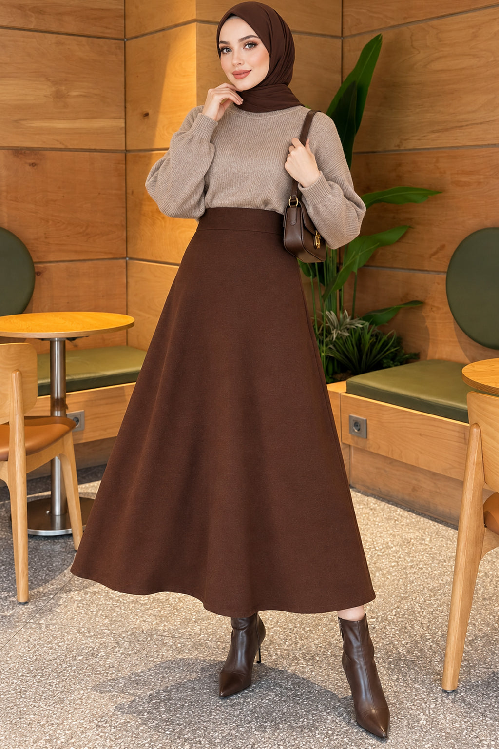Flared Basic Skirt with Elasticated Waist