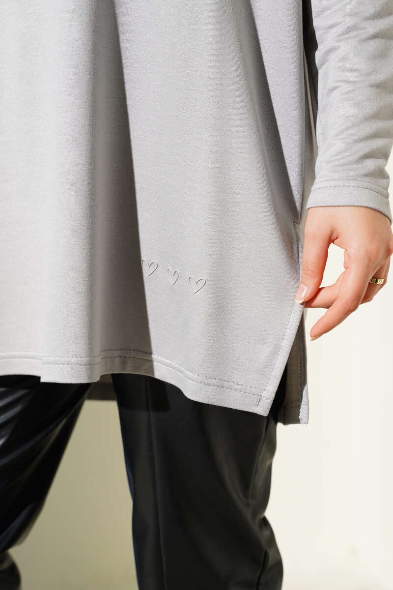 Kalp Detaylı Basic Tunik