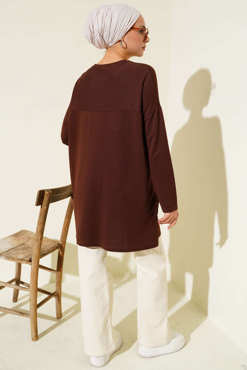 Kalp Detaylı Basic Tunik