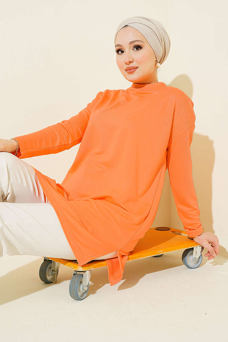 Kalp Detaylı Basic Tunik