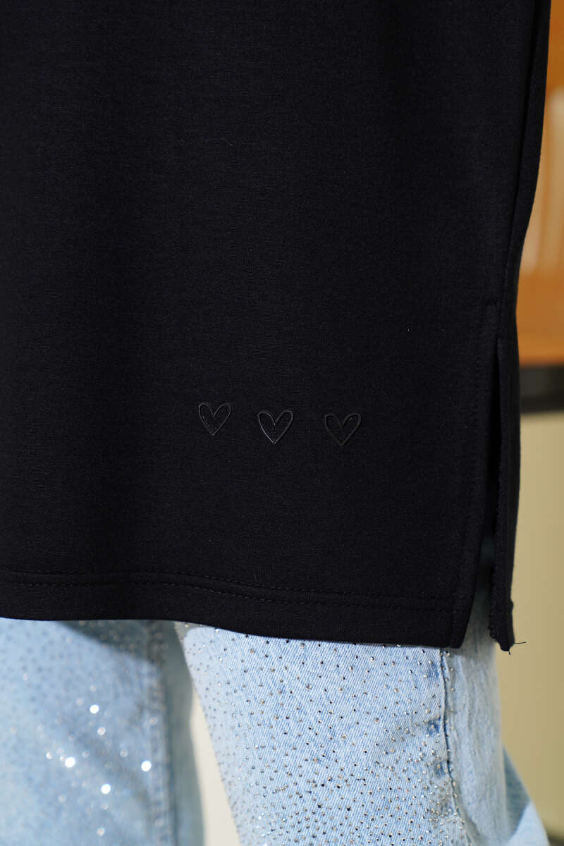 Kalp Detaylı Basic Tunik