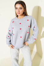 Kalp Nakış Detaylı Sweatshirt