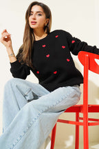 Kalp Nakış Detaylı Sweatshirt