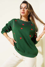 Kalp Nakış Detaylı Sweatshirt