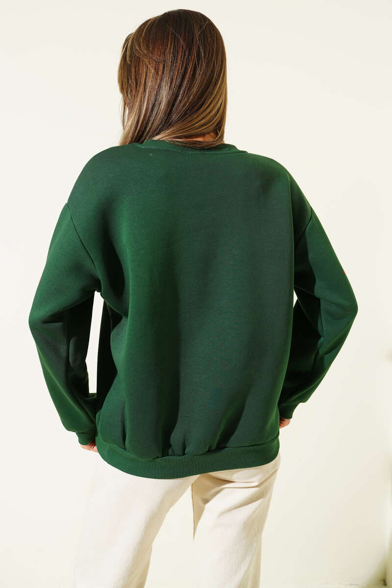 Kalp Nakış Detaylı Sweatshirt