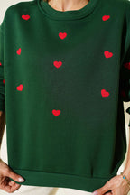 Kalp Nakış Detaylı Sweatshirt