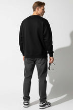 Kalp Nakışlı Üç İplik Erkek Sweatshirt