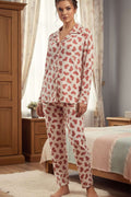 Kalp Süslemeli Düğmeli Süet Pijama Takımı