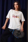 Kalpli Bardak Baskılı T-shirt