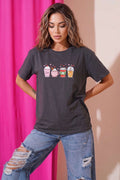 Kalpli Bardak Baskılı T-shirt