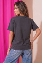 Kalpli Bardak Baskılı T-shirt