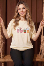 Kalpli Bardak Baskılı T-shirt