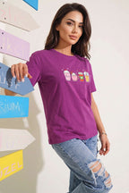 Kalpli Bardak Baskılı T-shirt