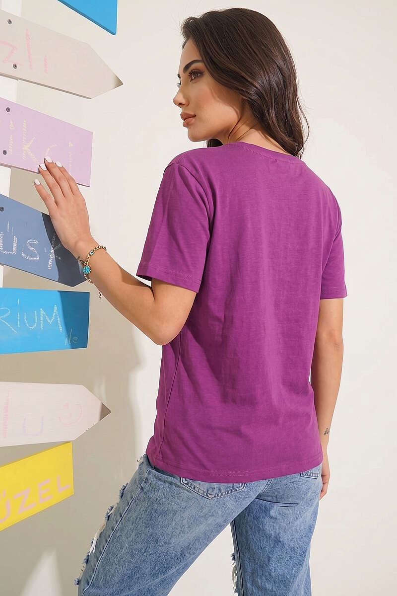 Kalpli Bardak Baskılı T-shirt