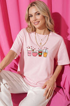 Kalpli Bardak Baskılı T-shirt