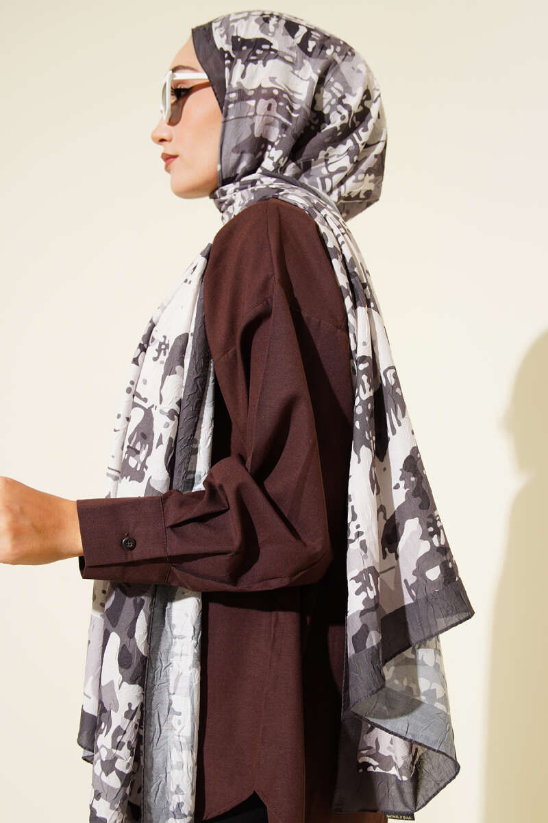 Kamuflaj Desenli Bambu Kraş Şal  -04