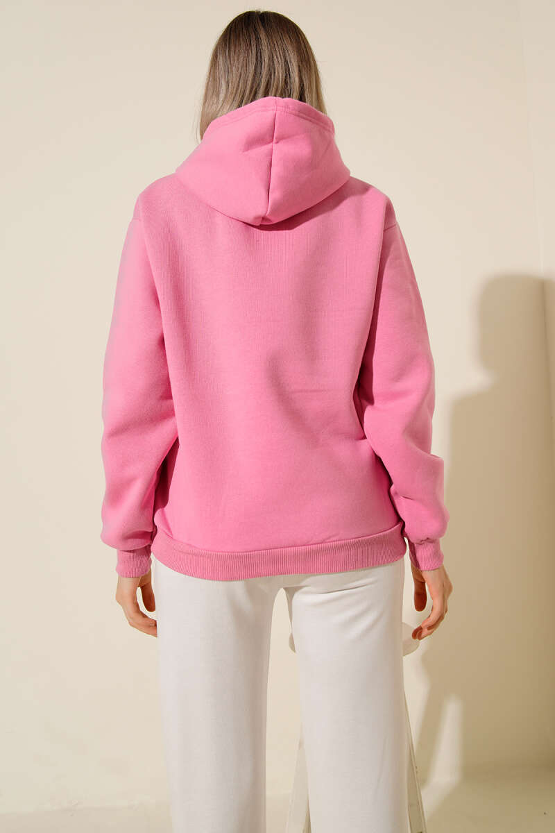 Kapşonlu Kiraz Baskılı Sweatshirt