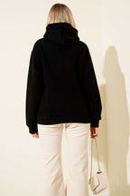 Kapşonlu Kiraz Baskılı Sweatshirt