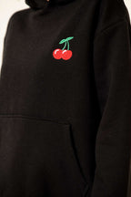 Kapşonlu Kiraz Baskılı Sweatshirt