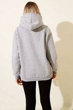 Kapüşonlu Basic Üç İplik Sweatshirt