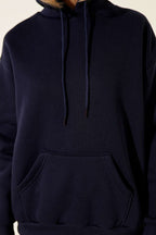 Kapüşonlu Basic Üç İplik Sweatshirt