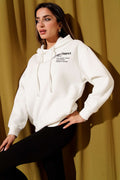 Kapüşonlu Baskılı Üç İplik Sweatshirt