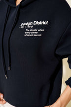 Kapüşonlu Baskılı Üç İplik Sweatshirt