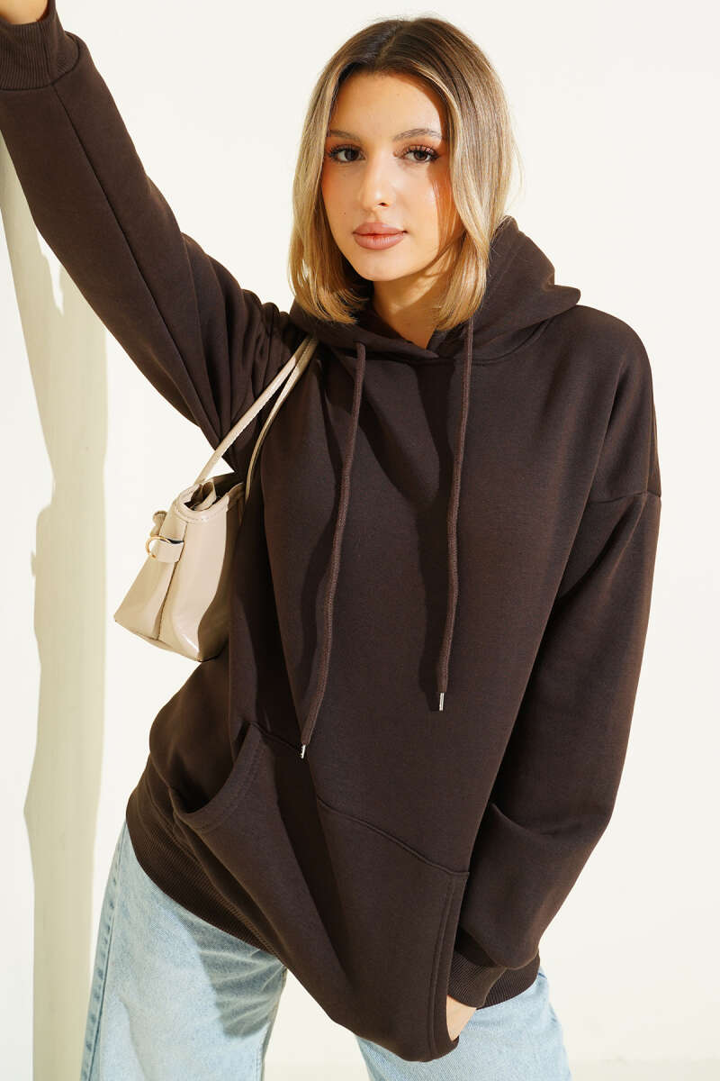 Kapüşonlu Kanguru Cepli Sweatshirt