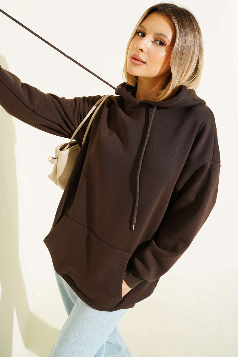 Kapüşonlu Kanguru Cepli Sweatshirt