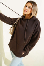 Kapüşonlu Kanguru Cepli Sweatshirt