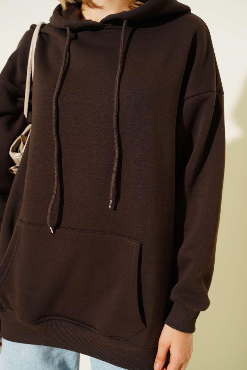 Kapüşonlu Kanguru Cepli Sweatshirt