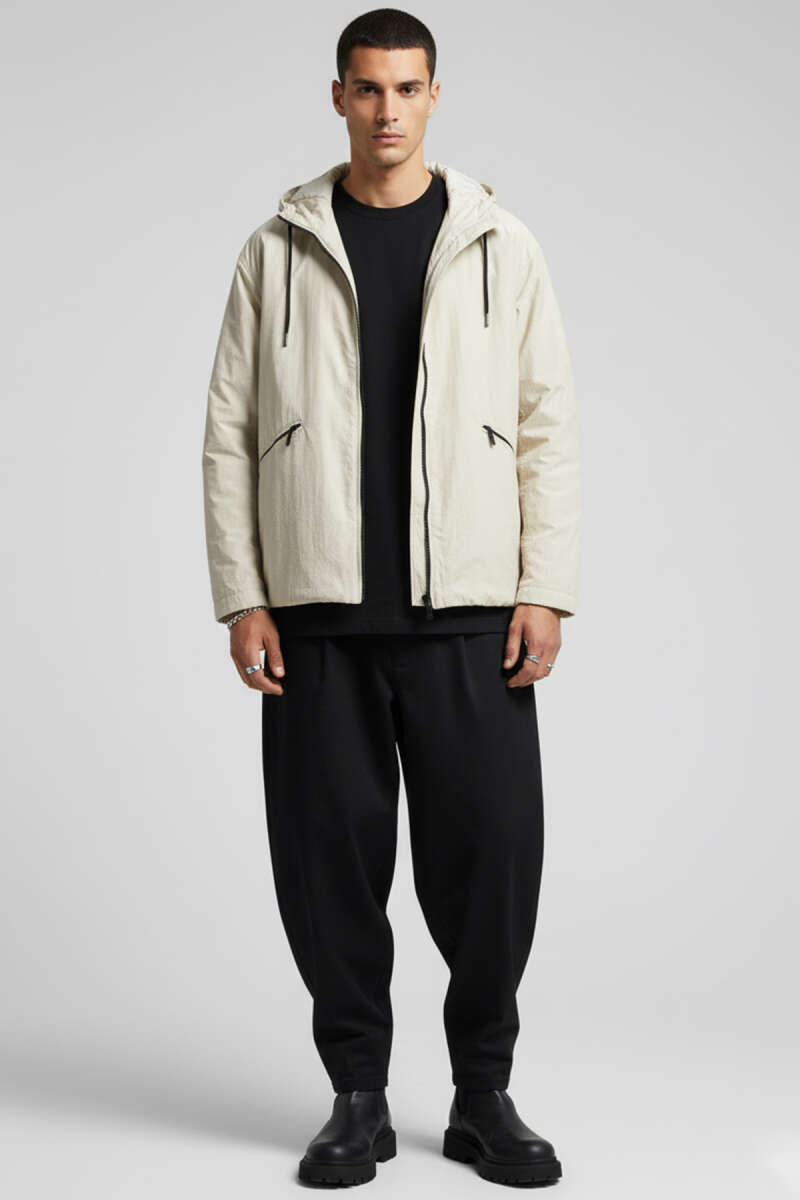 Kapüşonlu Oversize Erkek Mont