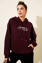 Kapüşonlu Stockholm Baskılı Sweatshirt