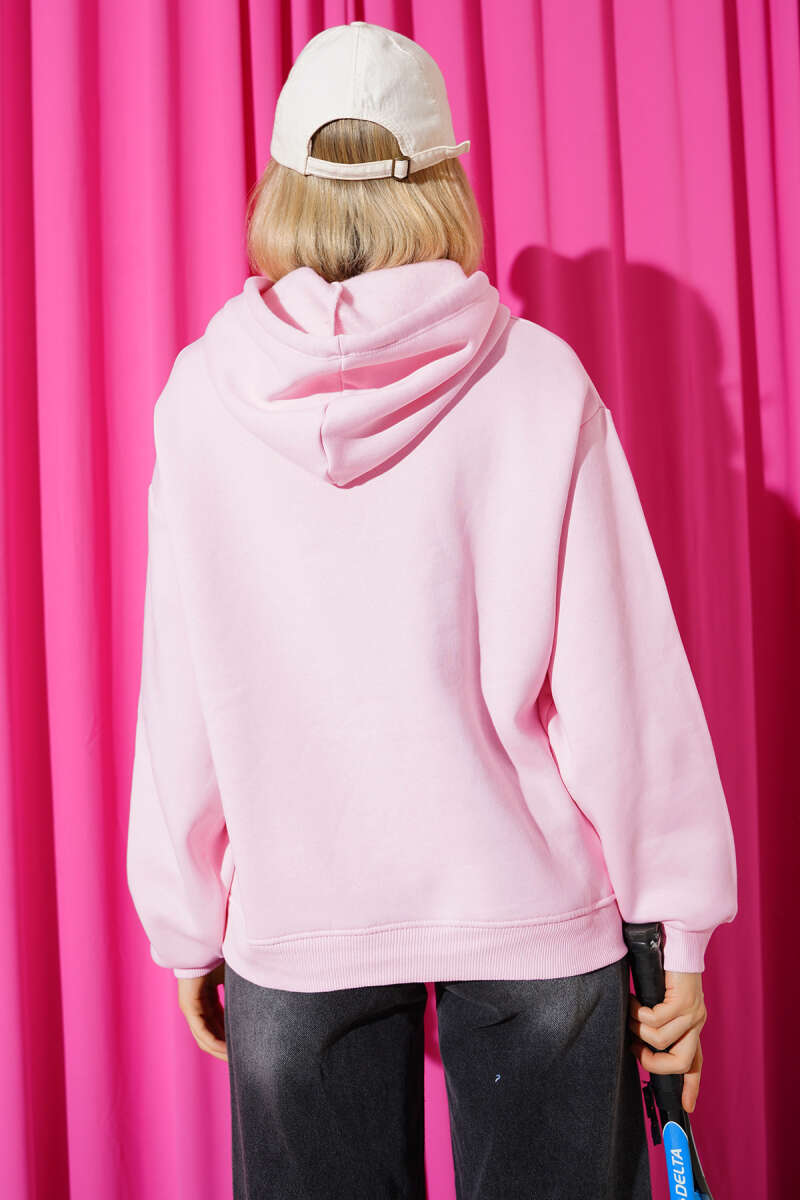 Kapüşonlu Stockholm Baskılı Sweatshirt
