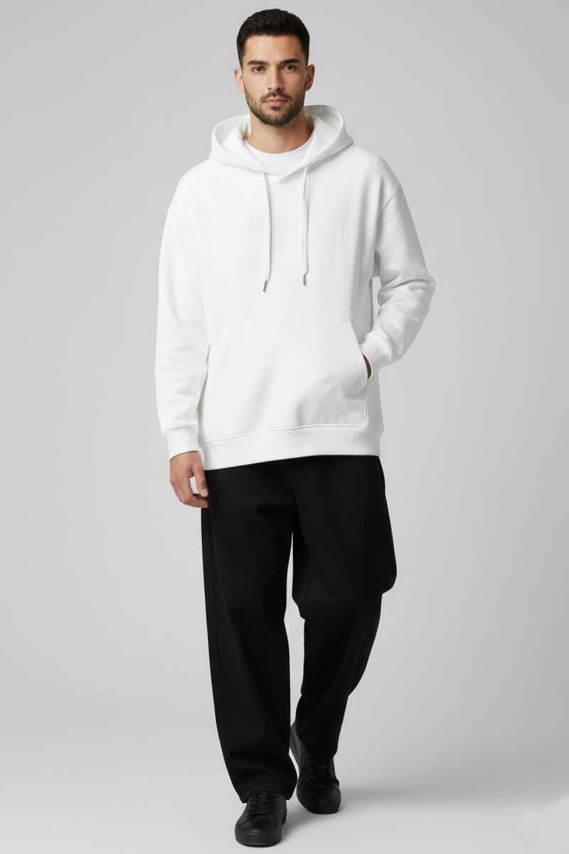 Kapüşonlu Üç İplik Erkek Sweatshirt