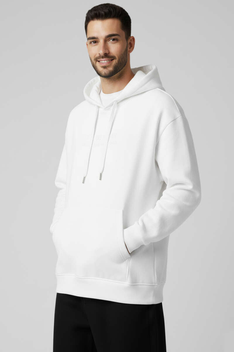 Kapüşonlu Üç İplik Erkek Sweatshirt