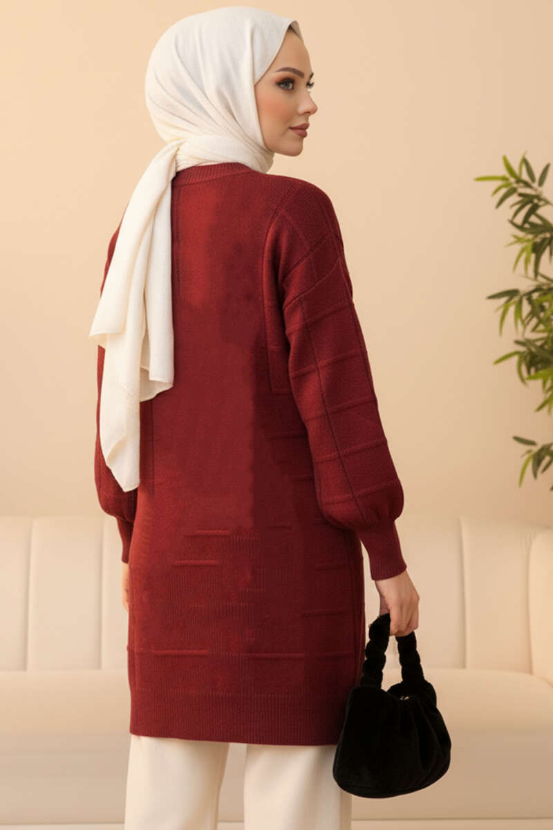 Kare Kabartmalı Yumoş Triko Tunik